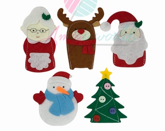 Marionnettes à Doigts De Noël – Lot De 5 Personnages (Père Noël, Bonhomme De Neige…) – PVC Souple – Jouet éducatif Pour Enfants - 10