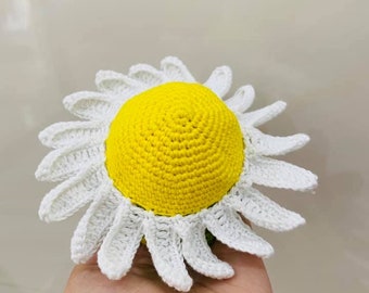 かぎ針編みの花の人形、かぎ針編みのデイジーの人形、かぎ針編みの