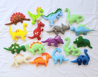 Dinosaurs Ornaments, Felted Dinosaurs, Stuffed Dinosaurs Toy, Felt Montessori Toy, Dinosaurs Play Set, Plushies Dinosaur, Felt Nursery Decor