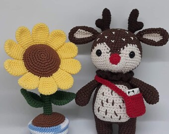 かぎ針編みのトナカイ、あみぐるみトナカイ、ぬいぐるみトナカイ、かぎ針編みの鹿、手作りのトナカイ、クリスマスのかぎ針編み人形、鹿のぬいぐるみ