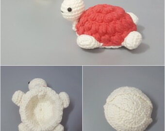 Crochet Turtle Doll, Convertable Turtle Toy, Handmade Turtle Doll, Egg to Turtle, Amigurumi Turtle, Stuffed Turtle, Mini Turtle Keychain