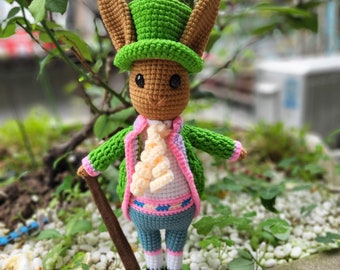 Elias el Conejo de Pascua de Ganchillo, Conejo de Ganchillo, Decoración de Pascua, Regalo de Pascua, Conejo de Peluche, Conejo de Peluche