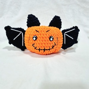 Gehäkelter Fledermaus Kürbis, Fledermaus Kürbis Plüsch, Gefüllte Fledermaus Kürbis, Kürbis Halloween