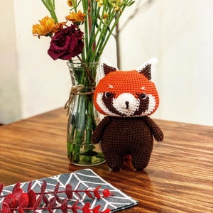 Turning Red Crochet, Turning Red Plush, Crochet Red Panda Doll, Handmade Red Panda Doll, Amigurumi Red Panda, Stuffed Plushies Red Panda