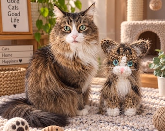 Custom Cat Plush, Custom Crochet Cat, Custom Stuffed Cat, Custom Pet Plush, Pet Memorial Plush, Custom Stuffed Animal, Gift for Cat Lovers