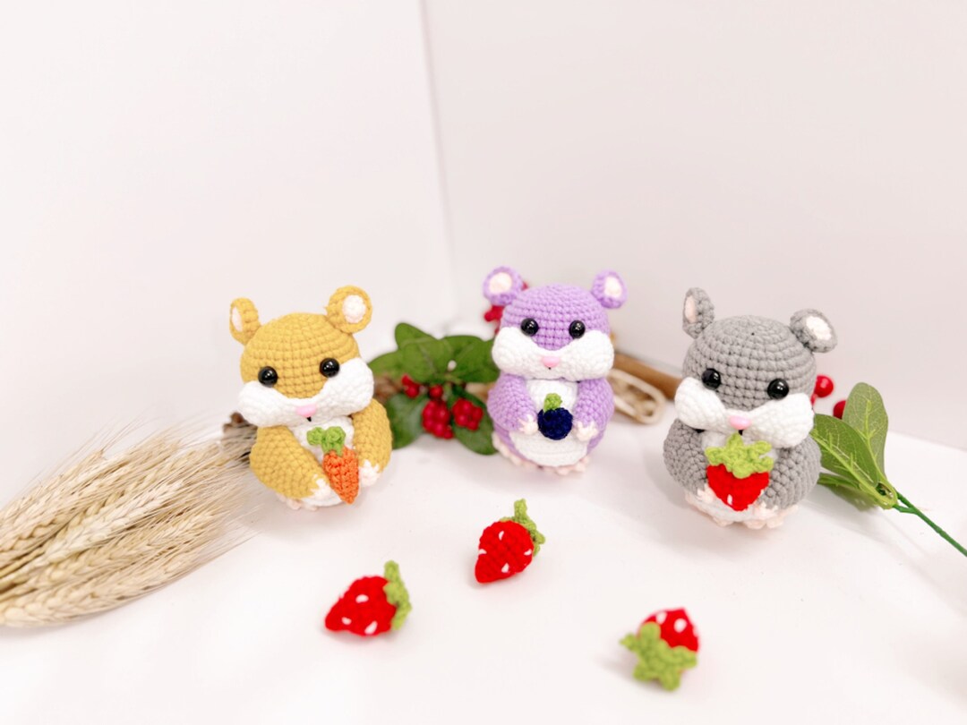 Crochet Hamster, Hamster Keychain, Hamster Plush, Stuffed Hamster ...
