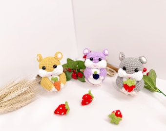 かぎ針編みのハムスター、ハムスターのキーホルダー、ハムスターのぬいぐるみ、ハムスターのぬいぐるみ、ハムスターの人形、ハムスターのあみぐるみ