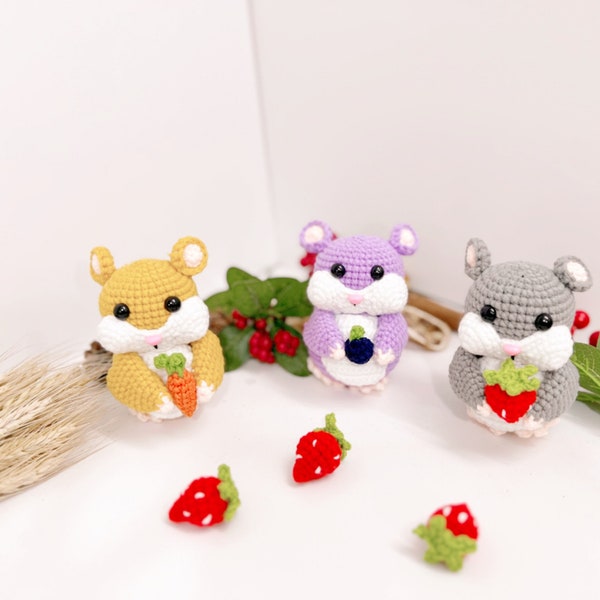 Crochet Hamster, Hamster Keychain, Hamster Plush, Stuffed Hamster, Hamster Doll, Hamster Amigurumi