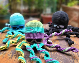 Creepy Octopus Crochet, pieuvre d'Halloween, pieuvre en peluche, Animal en peluche pieuvre, Halloween au Crochet, Crochet Kraken