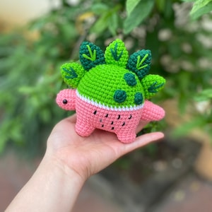 Melonosaurus Crochet, Watermelon Dinosaur, Dinosaur Plush, Dinosaur Stuffed Animal
