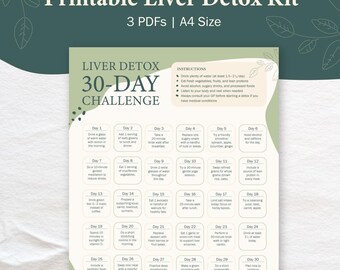 30-Day Liver Detox Challenge Kit (Printable A4 PDF)