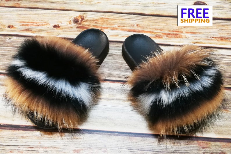 real fox fur slides