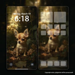 Cute Chihuahua Puppy Iphone Wallpaper Custom Pet Personalized Wallpaper, Puppy iPad Wallpapers, Dog Tablet Wallpaper, Cat screen wallpaper