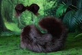 Faux fur dark brown shepherd dog tail and ear set Shiba Inu dog ear and tail furry anime cosplay therian puppy ear tail puppy kemonomimi