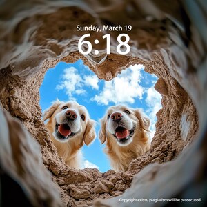 Puppy Custom Iphone Wallpaper personalized, 2 Golden Retrievers Tablet Wallpaper, iPad Wallpaper, Cat And Dog iPhone Background Wallpaper