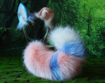 Kunstpelz rosa blau schäferhund hund schwanz und ohr shiba Inu hunde ohr und schwanz Anime Cosplay Therianbei