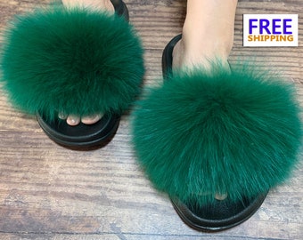 green fluffy sliders