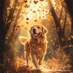 Custom Dog Iphone Wallpaper Digital Download Puppy Phone Background Personalized Pet Wallpaper For Ipad Laptop Labrador Retriever In Autumn