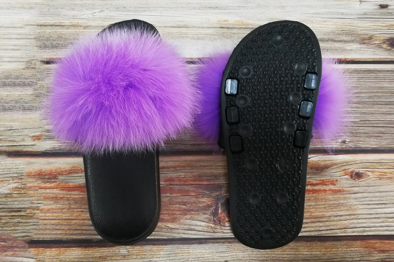 fluffy slides purple