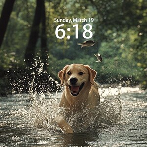 Custom iPhone Wallpaper, Creative Wallpaper, Smartphone Wallpaper, Laptop Wallpaper, Cat Pet iPad Wallpaper Labrador dog running in water