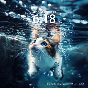 Custom Cat Wallpaper for iPad, iPhone, and Desktop, Personalized Unique Background,  Theme Dog Wallpapers, A Ragdoll Cat Swimming Underwater