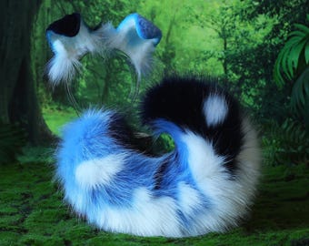 Kunstpelz Spleißen Schäferhund Schwanz und Ohr Shiba Inu Hund Ohr und Schwanz Anime Cosplay Therian Welpe Ohr Schwanz Welpe Mädchen kemonomimi Welpe Junge