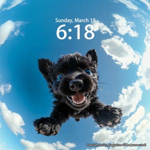 Custom Dog Wallpaper A Happy Flying Poodle, Custom Pet Wallpaper For IPad, IPhone And Desktop,  Desktop Digital Cat Wallpaper Android phones