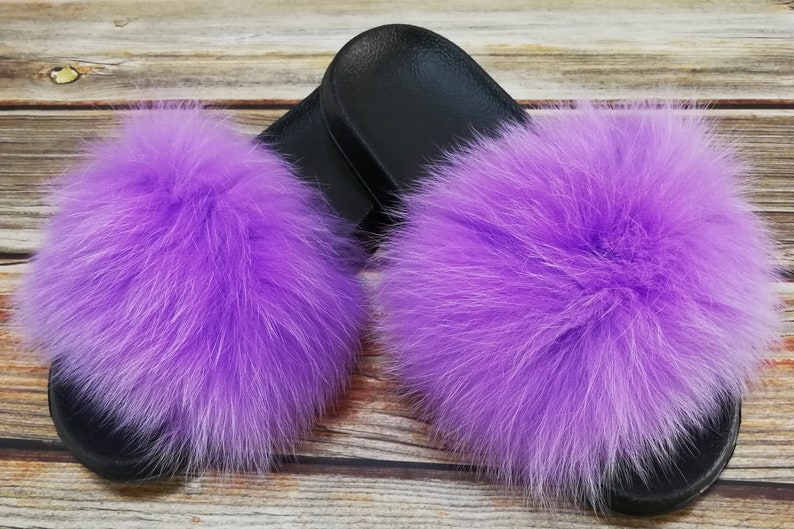 fluffy slides purple