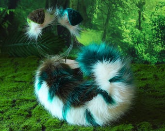 Shepherd dog tail and ear puppy ears and tail faux fur shiba Inu dog ear and tail anime cosplay therian puppy play ear puppy girl kemonomimi