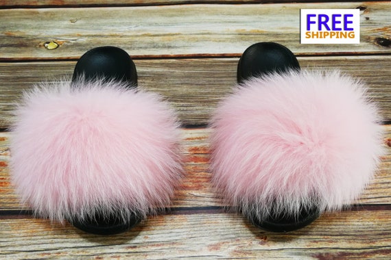 pink furry slides