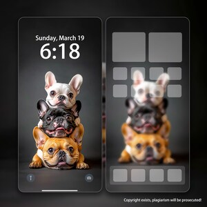 Custom Dog wallpaper for iPad, iPhone and Desktop, Personalized Unique Background Wallpaper,  3 French Bulldogs Mobile and Desktop Wallpaper