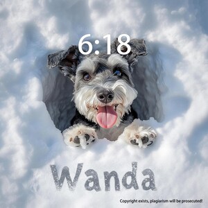 Custom Puppy Iphone Wallpaper A Schnauzer Pokes Its Head Out Of A Snow Hole, Cute Dog Phone Wallpaper, iPad Wallpaper, Cat Pet Wallpaper