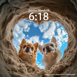 Custom IPhone Wallpaper,  Two curious chihuahua dogs Wallpaper, Creative Wallpaper, Computer Wallpaper, iPad Wallpaper, Cat Pet Wallpaper