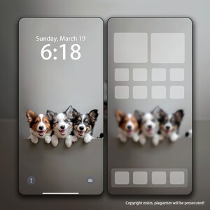 Custom Dog wallpaper for iPad, iPhone and Desktop, Personalized Unique Background Wallpaper,  3 Cute Puppies Mobile and Desktop Wallpaper