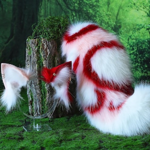 Fluffy faux fur cat ear and tail kitten ears and tail kittenplay anime cosplay kitty ear and tail short kitten tail kemonomimi cat therian