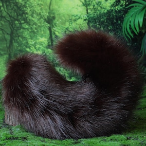 Fuskpäls mörkbrun herdehund svans och öron set Shiba Inu hund öron och svans pälsklädd anime cosplay Therian valp öron svans valp kemonomimi bild 5