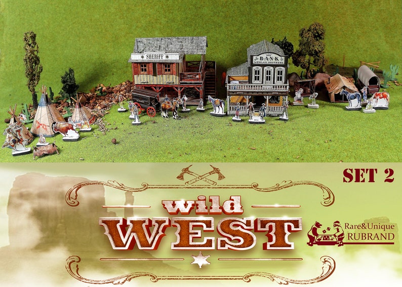 Borderland. Wild West terrain set / 3D cardboard puzzle / DnD Etsy