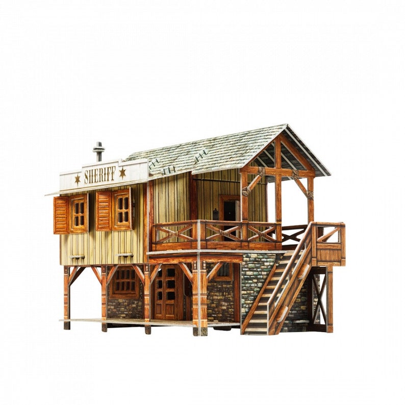 Borderland. Wild West terrain set / 3D cardboard puzzle / DnD Etsy