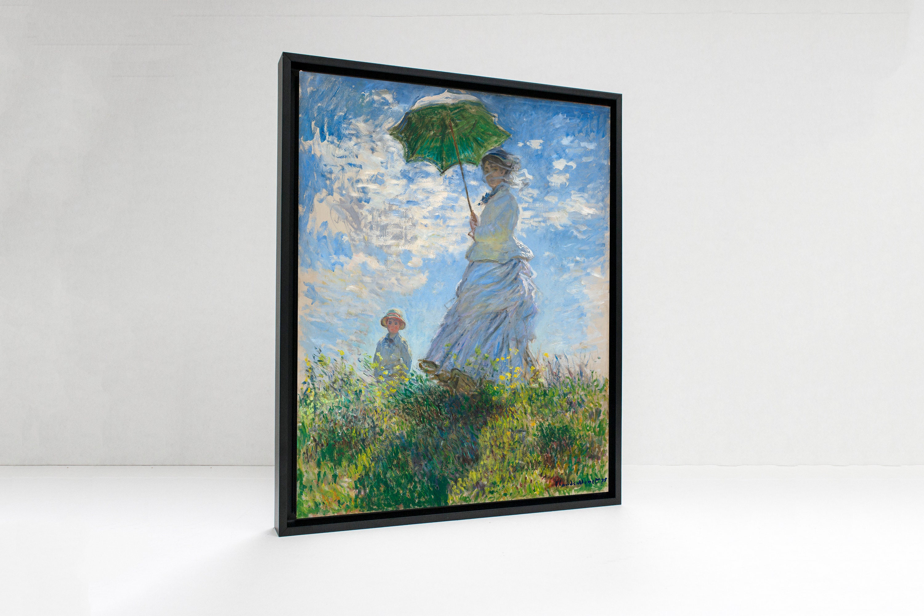 The Promenade woman with a parasol various sizes Canvas Print by Claude Monet