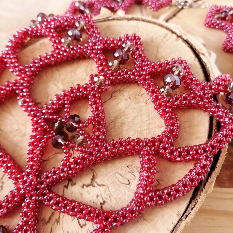 Kitsch jewelry red beaded fairy necklace pagan goddess Etsy