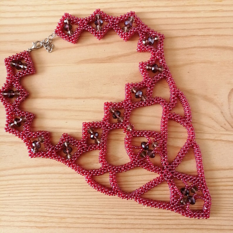 Kitsch jewelry red beaded fairy necklace pagan goddess Etsy