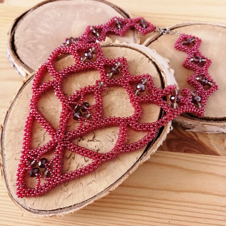 Kitsch jewelry red beaded fairy necklace pagan goddess Etsy