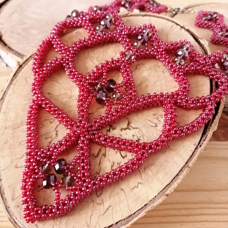 Kitsch jewelry red beaded fairy necklace pagan goddess Etsy