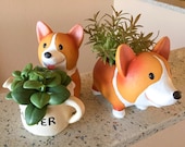 Cute Dog Planter, Corgi Succulent Planter, Shiba Inu, Corgi Gifts Animal Planter, Schnauzer, Akita, Pug, Dachshund Gift, Husky Gifts