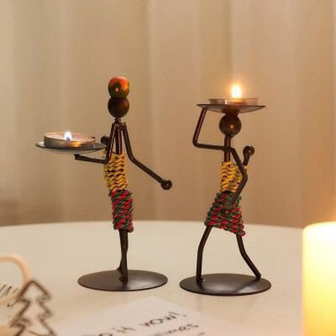 Maasai Family Candle Holders African Tribe Tea Light Holder Etsy