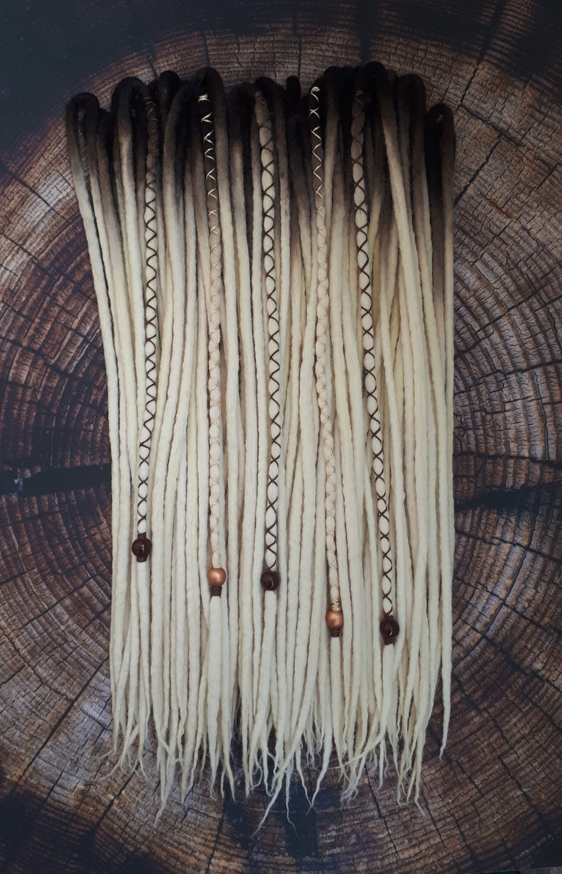 Wool dreads double ended or single ended dark brown to white Etsy