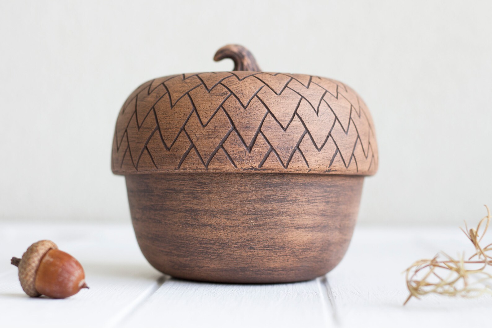 Ceramic acorn for cookies Cookie jar Sugar bowl with lid Etsy