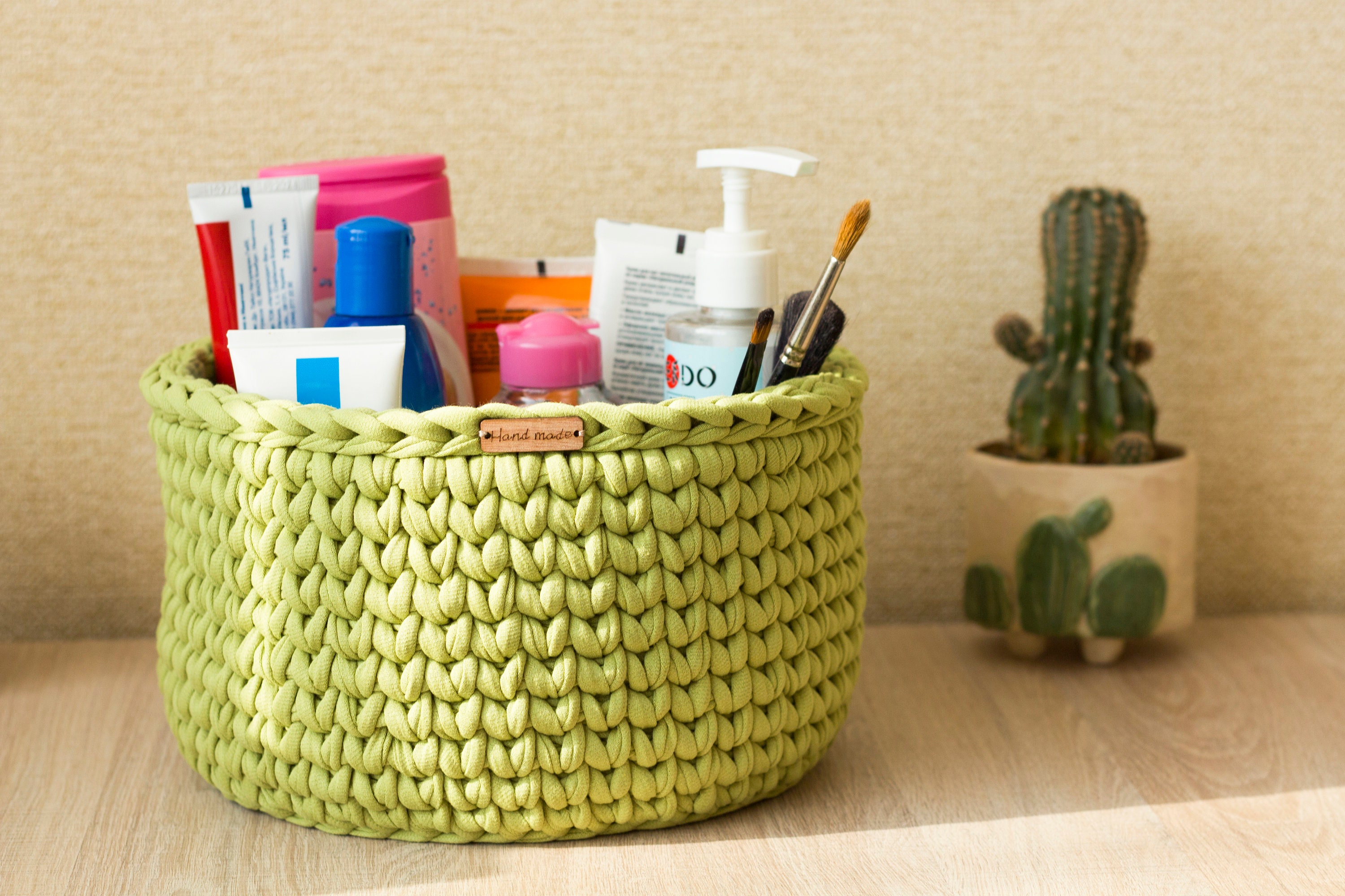 Cesta de ganchillo Cesta de almacenamiento hecha a mano | Etsy