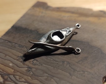 kayak pendant gift sterling silver Artisan crafted