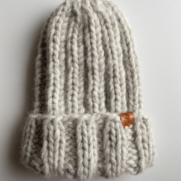 Grand chapeau en tricot d’alpaga doux, chapeau d’hiver tendance surdimensionné, grand bonnet tricoté chaud, bonnet ample en laine épaisse, bonnet de bas épais, mérinos confortable